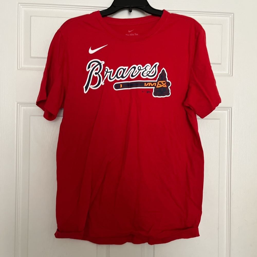 Nike Atlanta Braves T-Shirt Sports Baseball Medium Women’s Juniors MLB Acuña Jr.